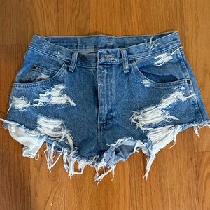 Wrangler Distressed Cut-Off Denim Shorts